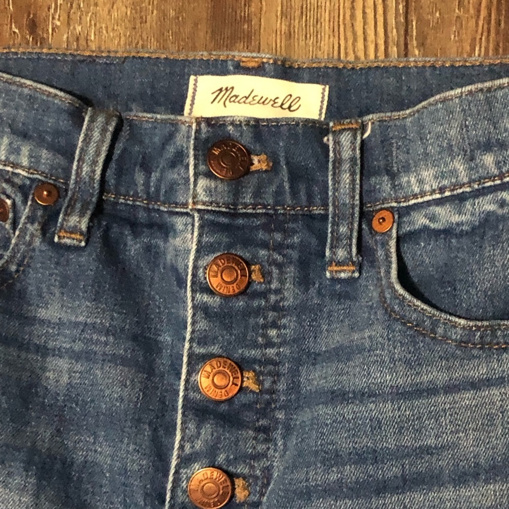 Madewell Jeans Women's 28 Slim Wide Leg Crop in Olympia Wash Button Front Editio - Picture 2 of 8